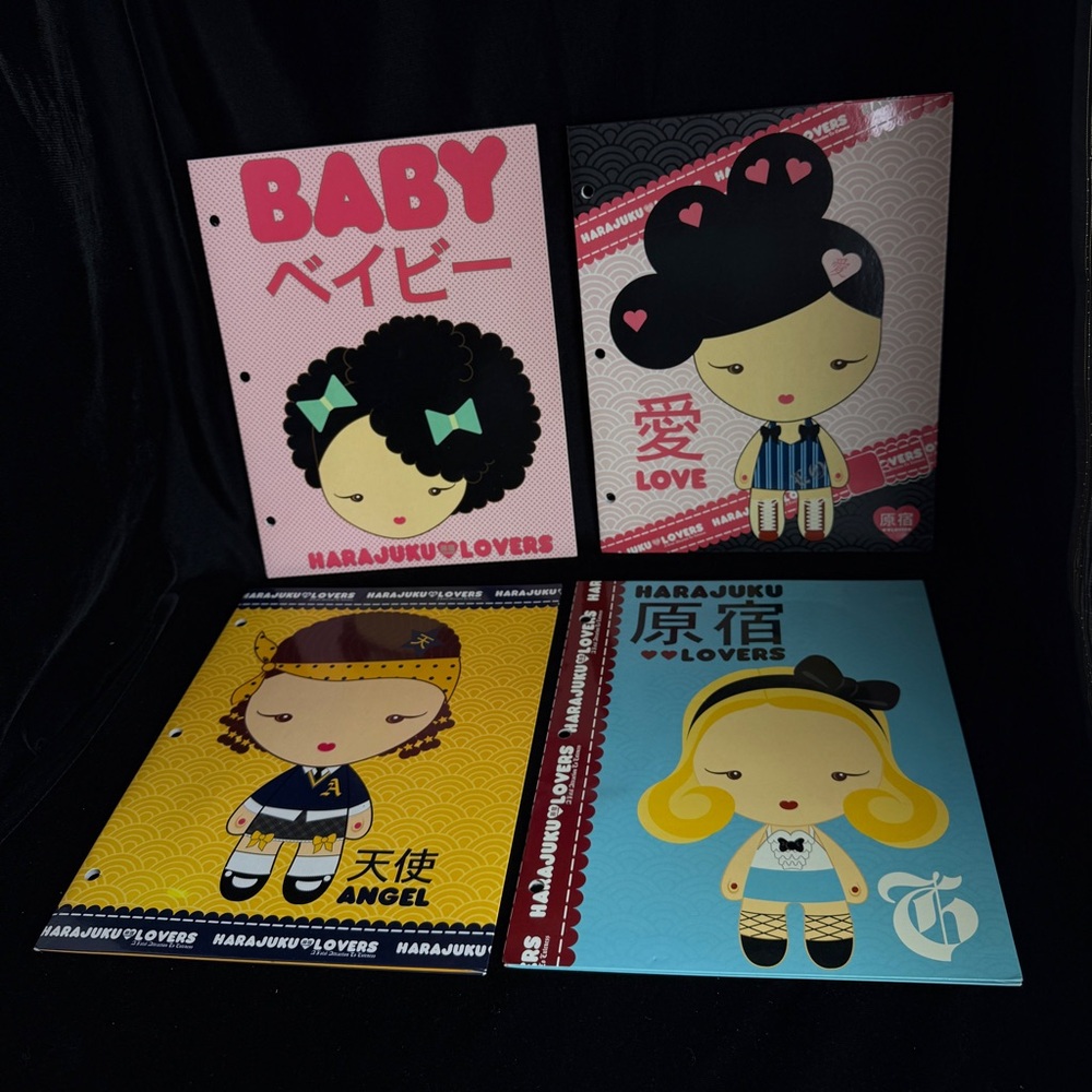 Harajuku Lovers Folder Set (4 Piece)—Y2K Stationery